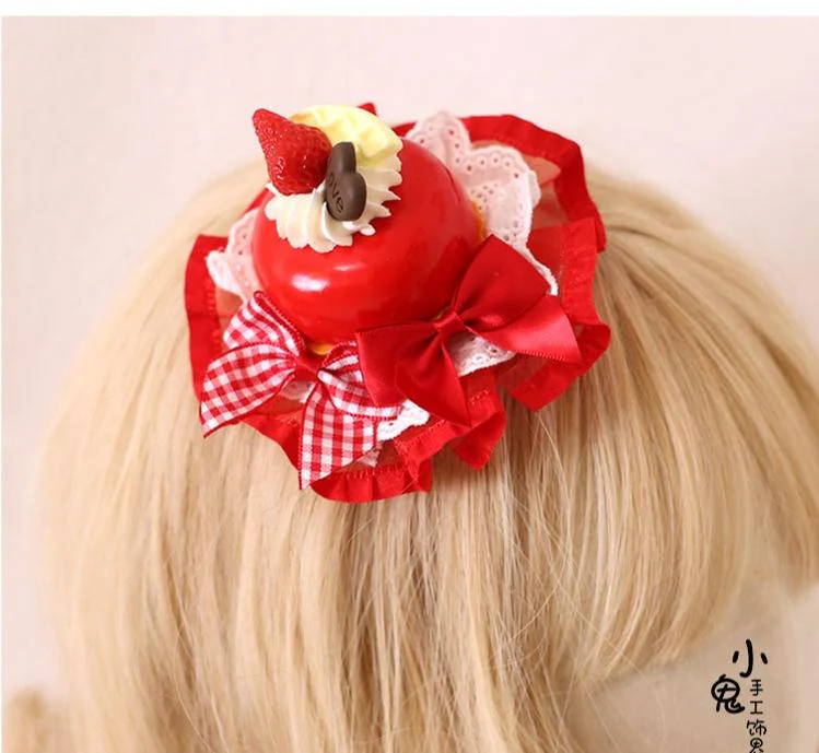 Xiaogui - Sweet Cake - Kawaii Lolita Hairpin Cake Flower Pill Headdress - Image 6