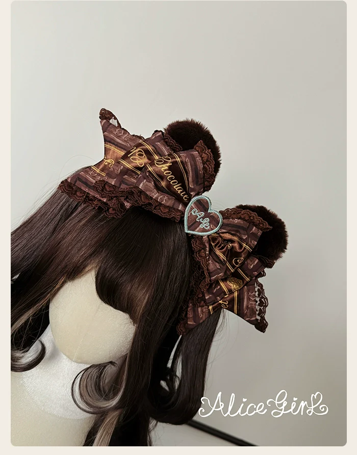 Alice Girl - Bear Chocolate Bar - Kawaii Lolita Headdress Set - Image 22