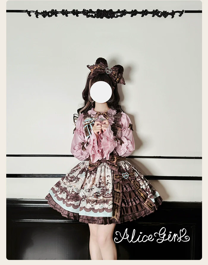 Alice Girl - Bear Chocolate Bar - Kawaii Lolita JSK & Salopette Dress - Image 22