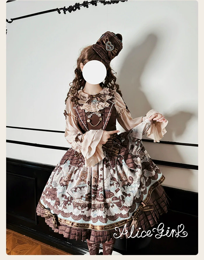 Alice Girl - Bear Chocolate Bar - Kawaii Lolita JSK & Salopette Dress - Image 28
