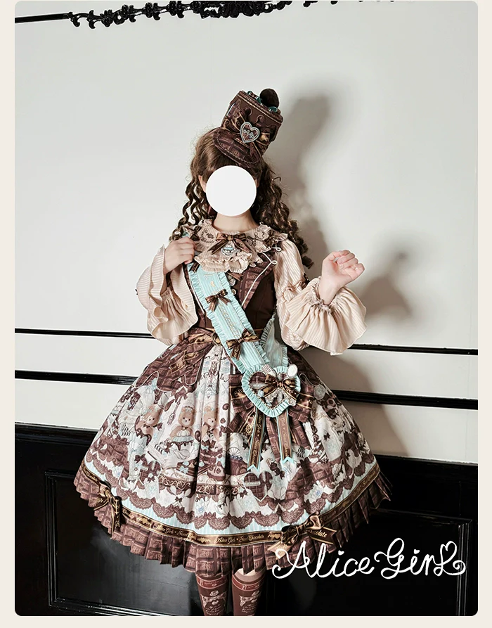 Alice Girl - Bear Chocolate Bar - Kawaii Lolita JSK & Salopette Dress - Image 29