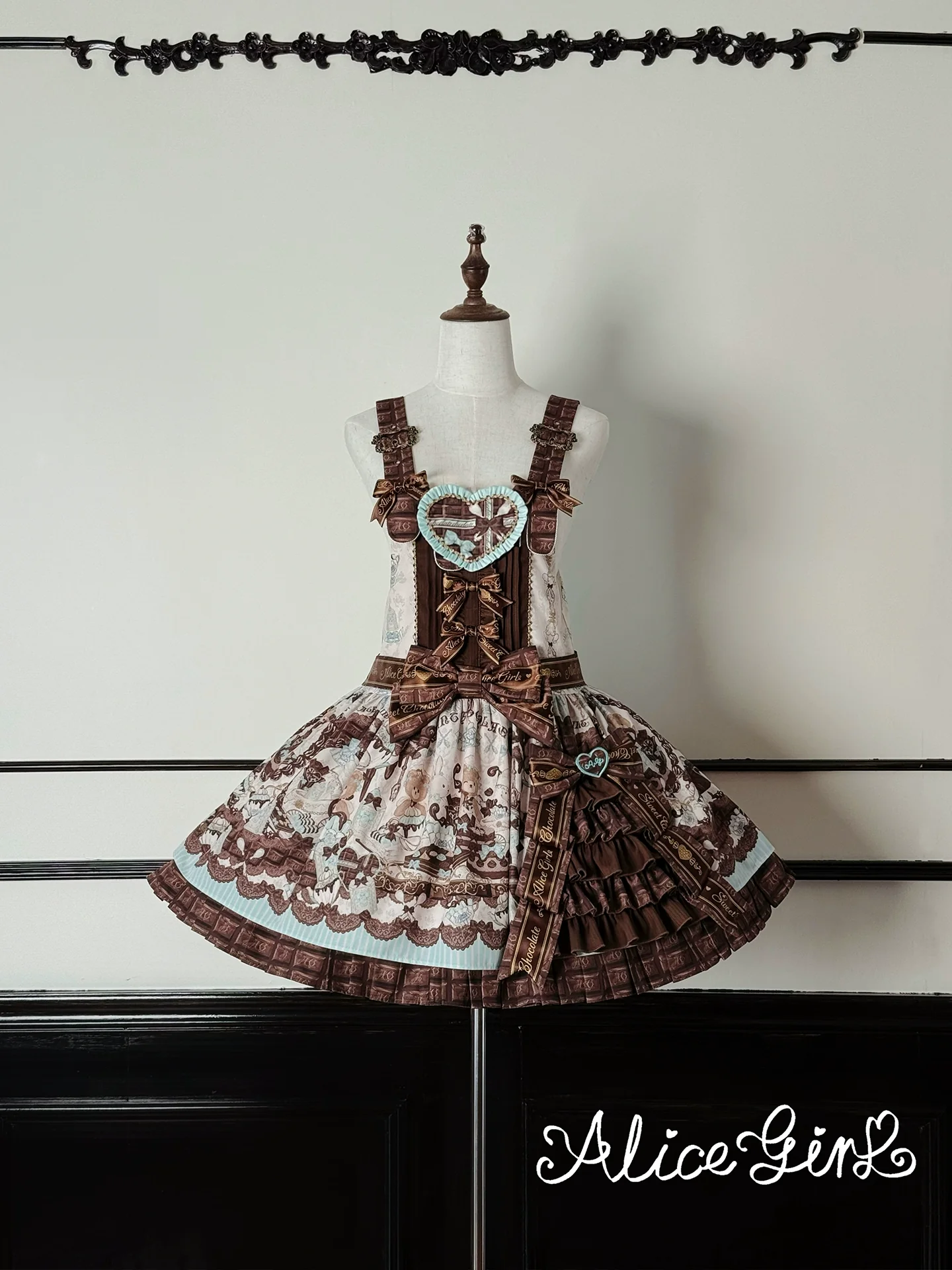Alice Girl - Bear Chocolate Bar - Kawaii Lolita JSK & Salopette Dress - Image 3
