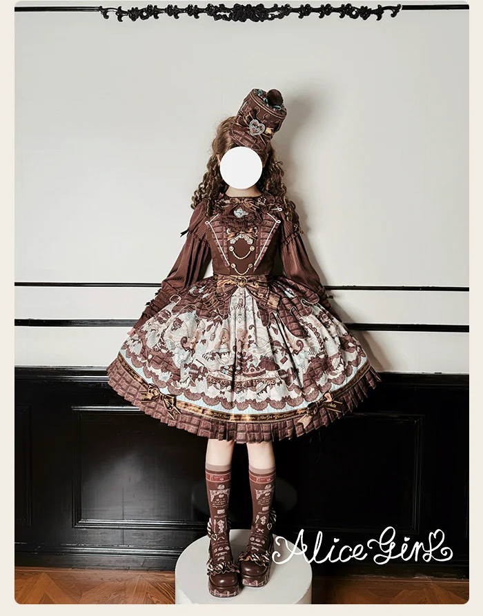 Alice Girl - Bear Chocolate Bar - Kawaii Lolita JSK & Salopette Dress - Image 31