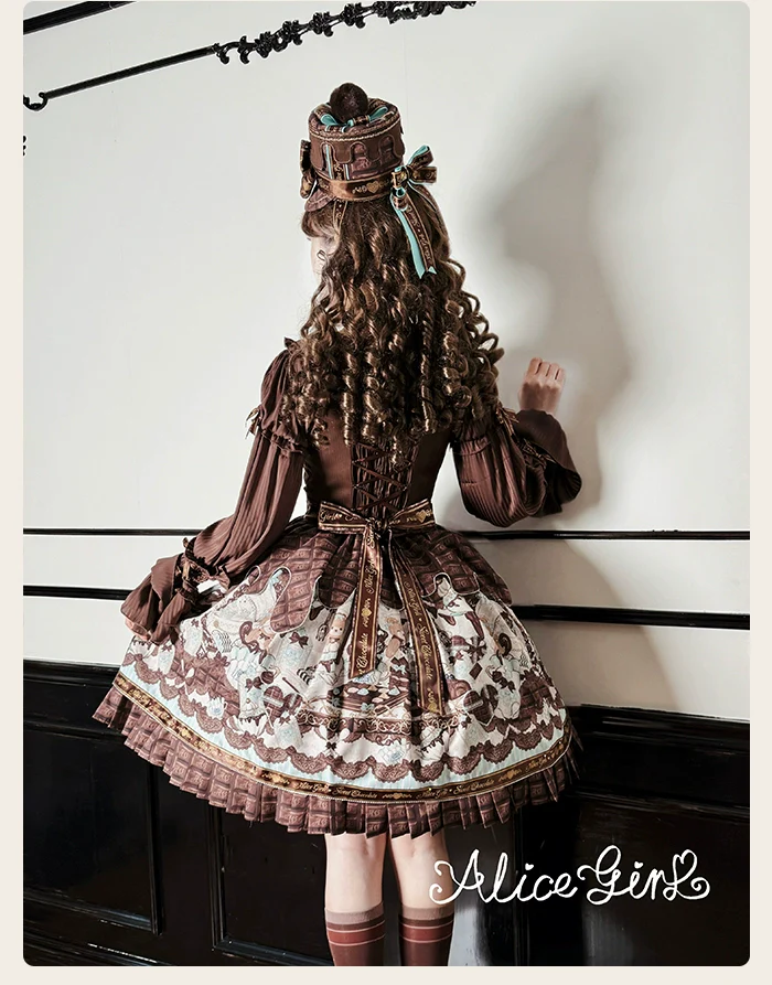 Alice Girl - Bear Chocolate Bar - Kawaii Lolita JSK & Salopette Dress - Image 33