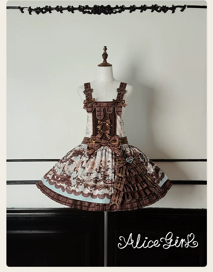 Alice Girl - Bear Chocolate Bar - Kawaii Lolita JSK & Salopette Dress - Image 37