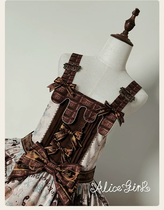 Alice Girl - Bear Chocolate Bar - Kawaii Lolita JSK & Salopette Dress - Image 38