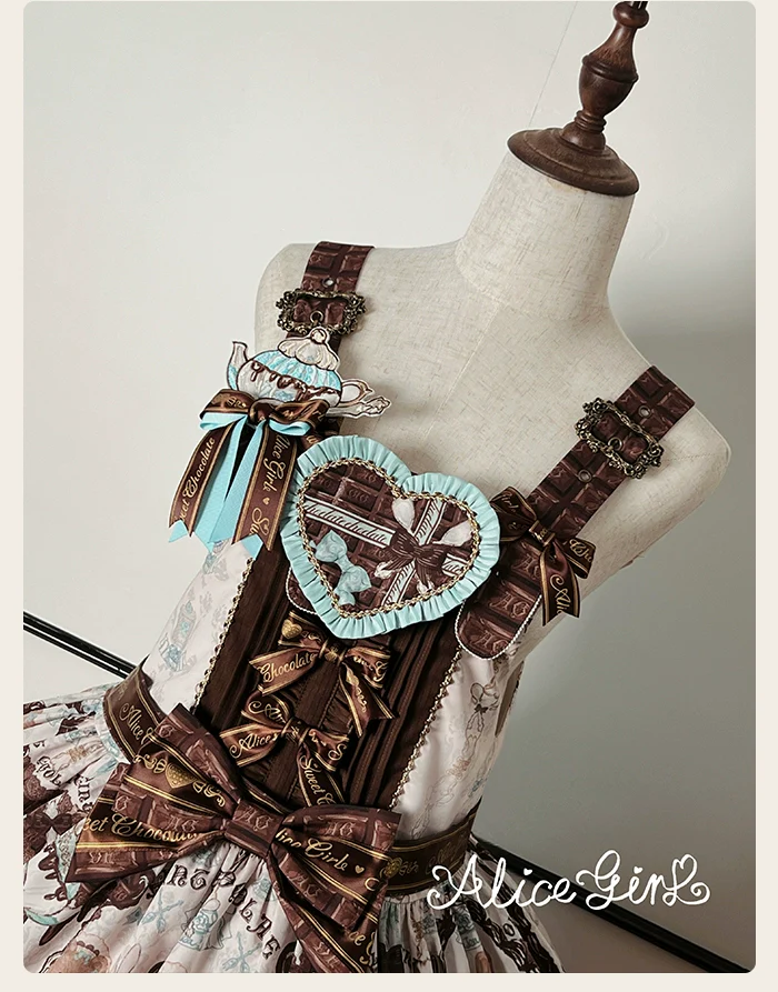 Alice Girl - Bear Chocolate Bar - Kawaii Lolita JSK & Salopette Dress - Image 39