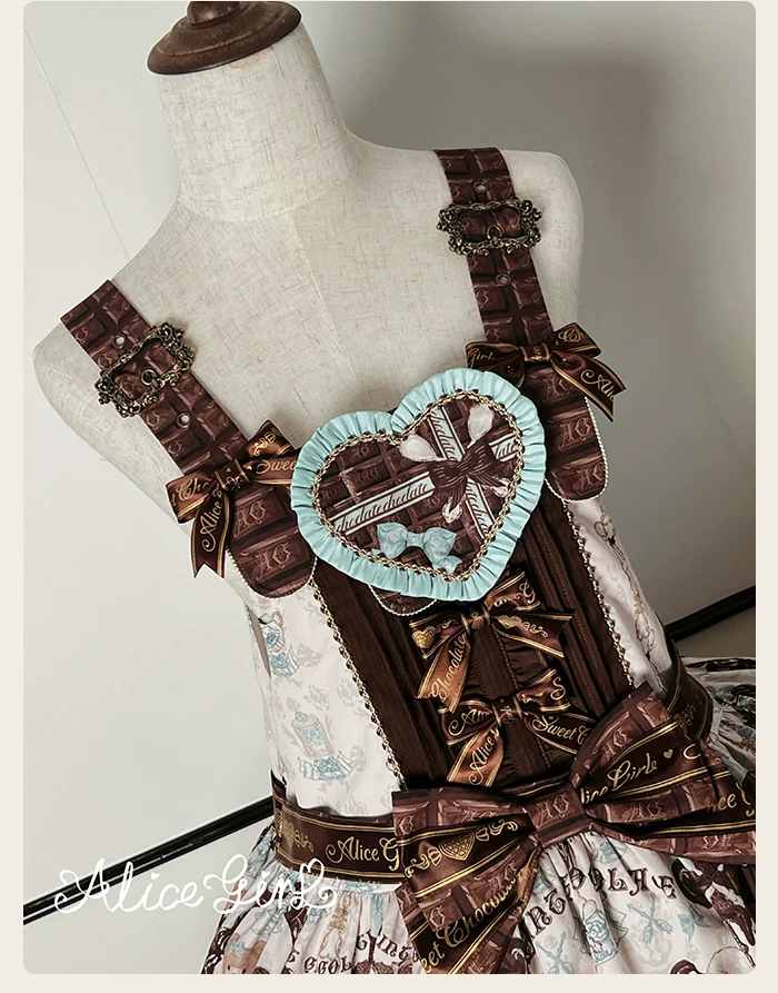 Alice Girl - Bear Chocolate Bar - Kawaii Lolita JSK & Salopette Dress - Image 40