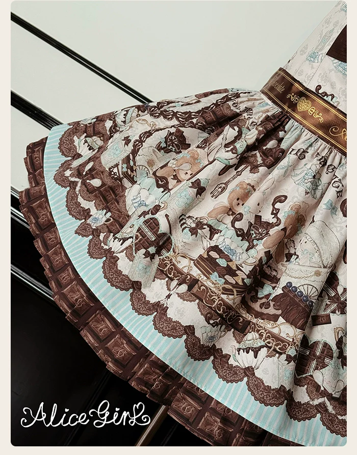 Alice Girl - Bear Chocolate Bar - Kawaii Lolita JSK & Salopette Dress - Image 41
