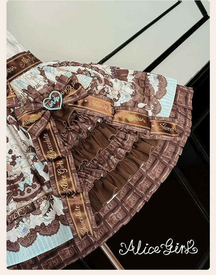 Alice Girl - Bear Chocolate Bar - Kawaii Lolita JSK & Salopette Dress - Image 42