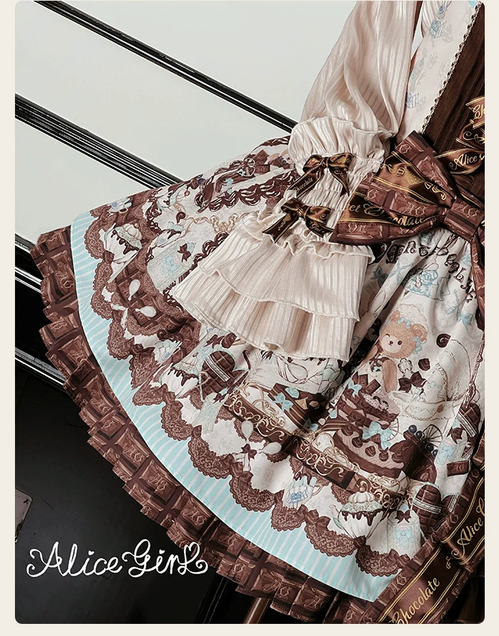 Alice Girl - Bear Chocolate Bar - Kawaii Lolita JSK & Salopette Dress - Image 48