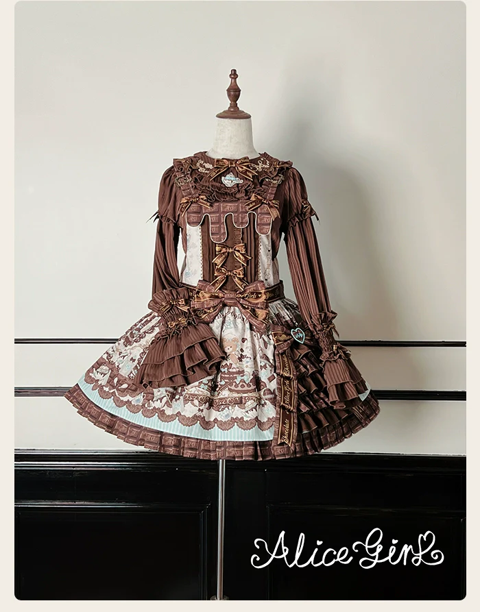 Alice Girl - Bear Chocolate Bar - Kawaii Lolita JSK & Salopette Dress - Image 49