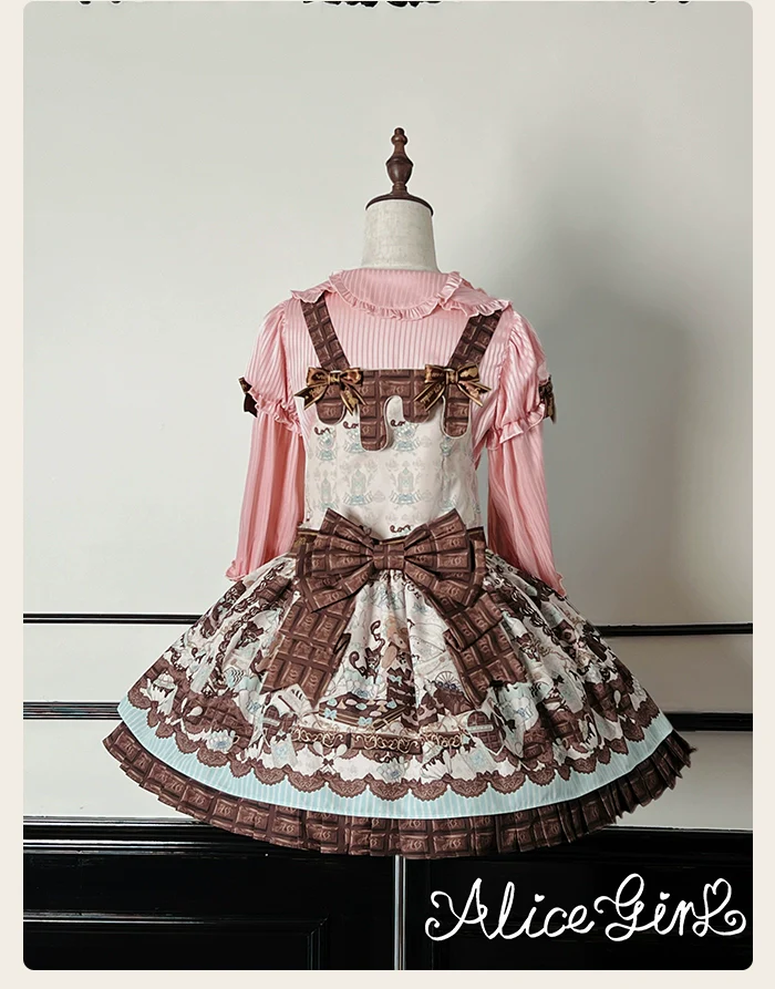 Alice Girl - Bear Chocolate Bar - Kawaii Lolita JSK & Salopette Dress - Image 52
