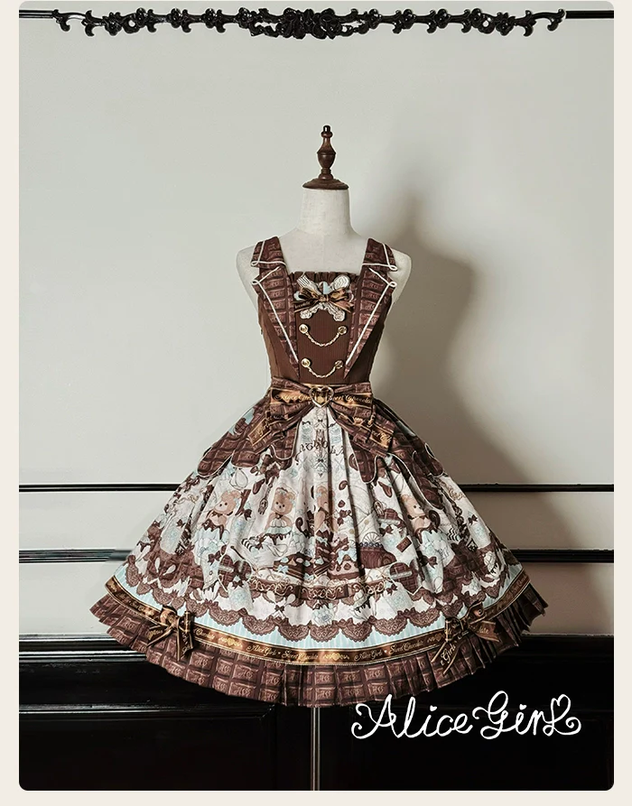 Alice Girl - Bear Chocolate Bar - Kawaii Lolita JSK & Salopette Dress - Image 53