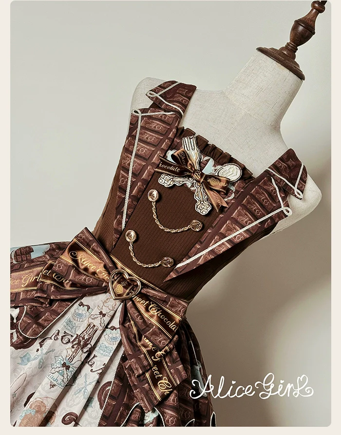Alice Girl - Bear Chocolate Bar - Kawaii Lolita JSK & Salopette Dress - Image 55