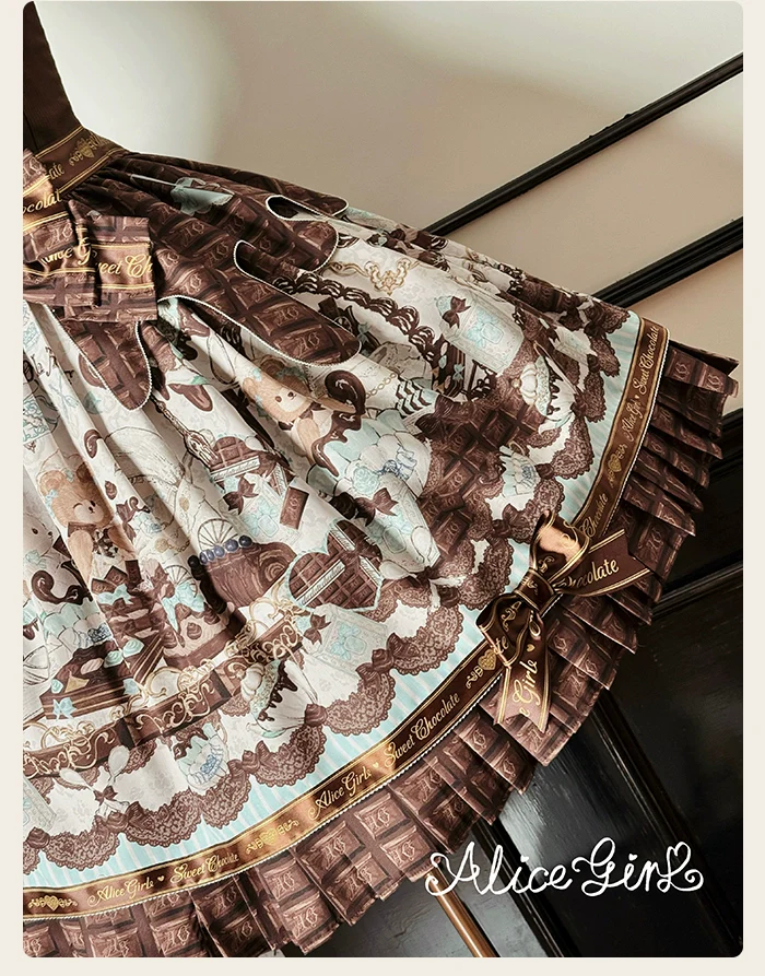 Alice Girl - Bear Chocolate Bar - Kawaii Lolita JSK & Salopette Dress - Image 57