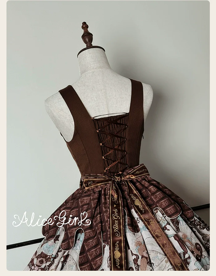 Alice Girl - Bear Chocolate Bar - Kawaii Lolita JSK & Salopette Dress - Image 59