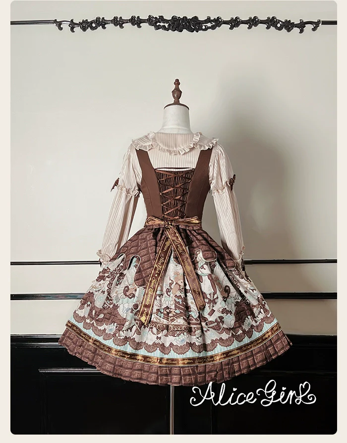 Alice Girl - Bear Chocolate Bar - Kawaii Lolita JSK & Salopette Dress - Image 61