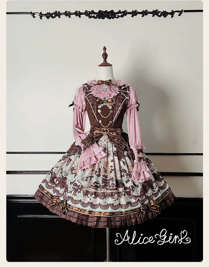 Alice Girl - Bear Chocolate Bar - Kawaii Lolita JSK & Salopette Dress - Image 64