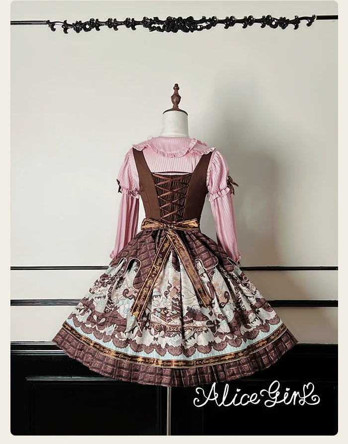 Alice Girl - Bear Chocolate Bar - Kawaii Lolita JSK & Salopette Dress - Image 65