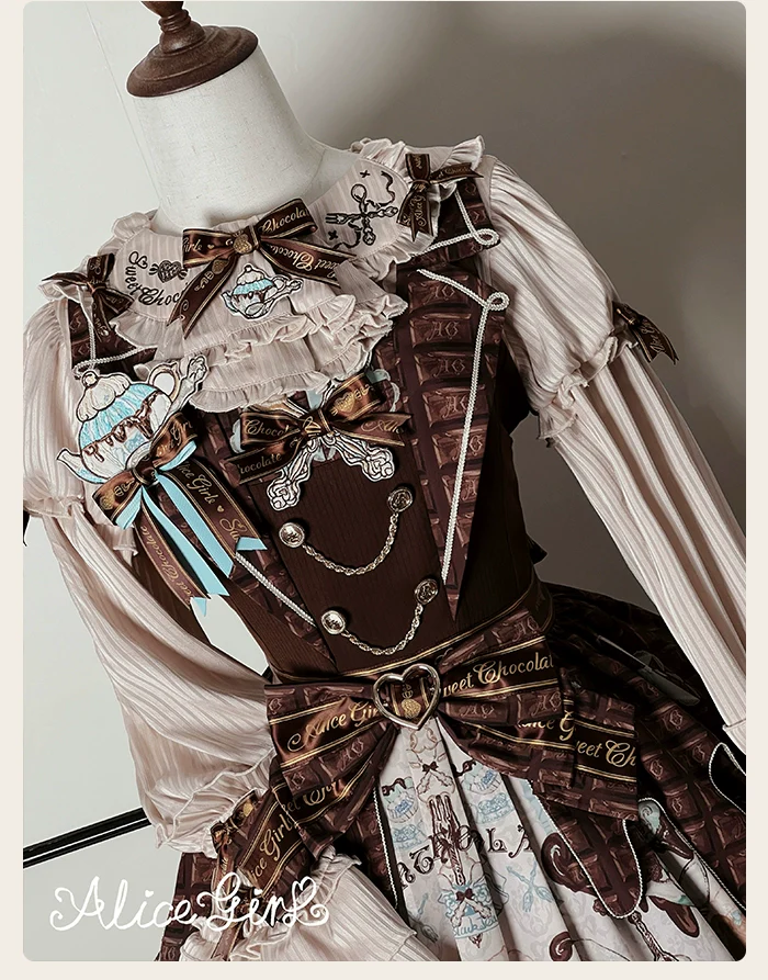 Alice Girl - Bear Chocolate Bar - Kawaii Lolita JSK & Salopette Dress - Image 66