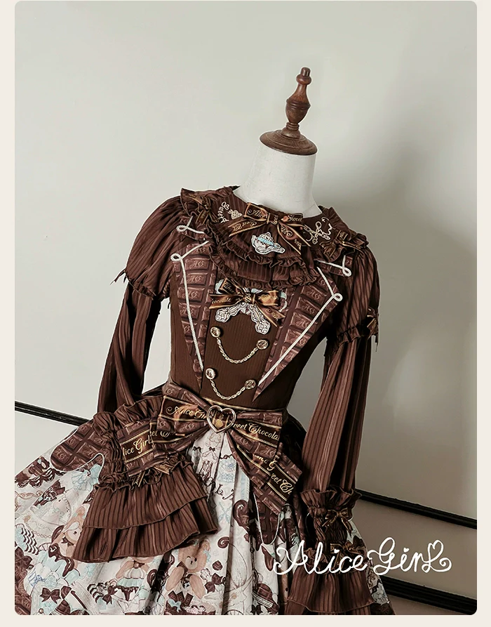 Alice Girl - Bear Chocolate Bar - Kawaii Lolita JSK & Salopette Dress - Image 68