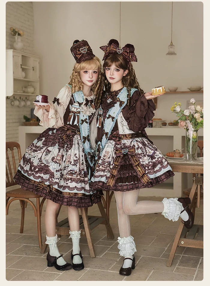 Alice Girl - Bear Chocolate Bar - Kawaii Lolita JSK & Salopette Dress - Image 7