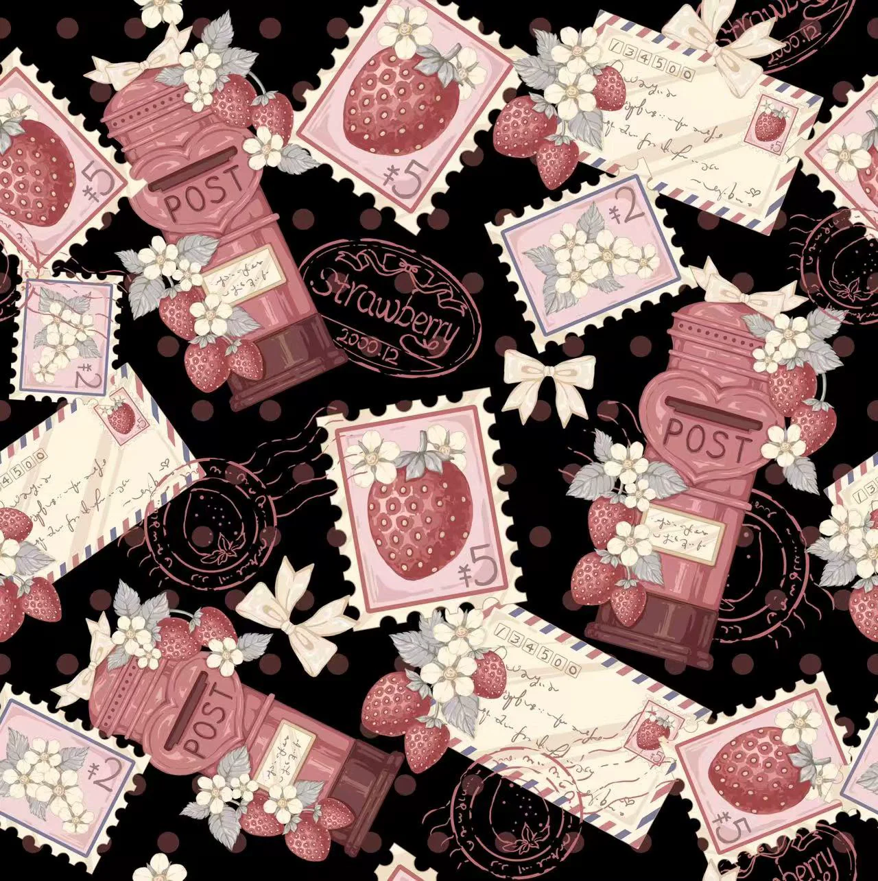 Kawaii Lolita OP Dress, Strawberry Print - Image 26