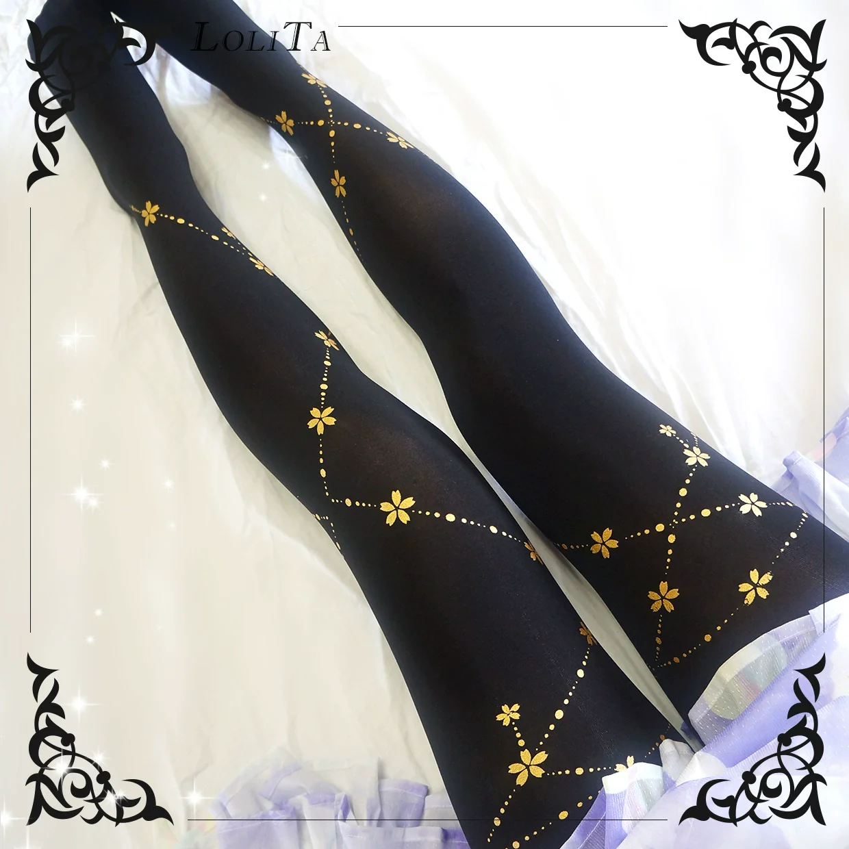 Wulala Mew - Kawaii Lolita Pantyhose Cute Print Lolita Stockings - Image 2