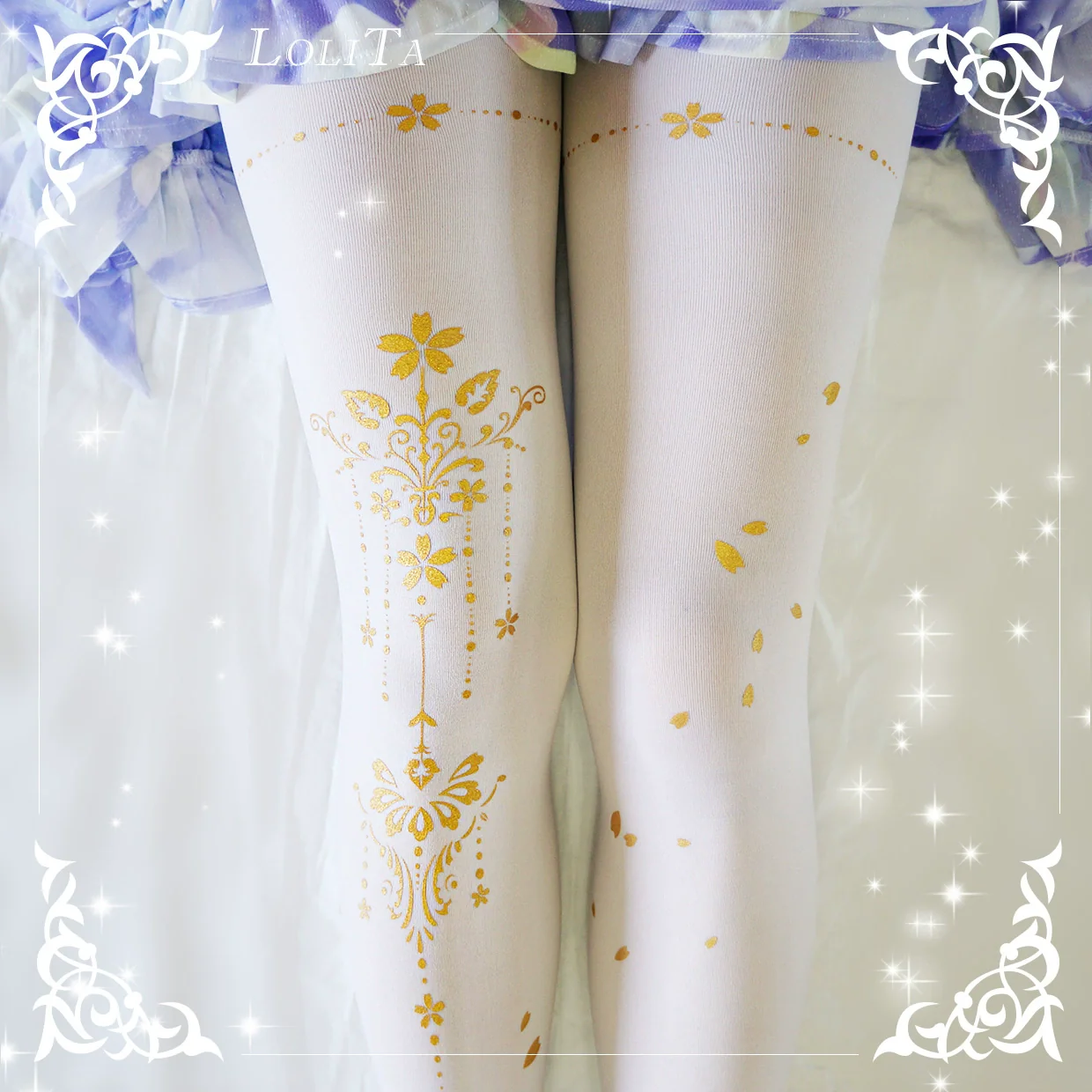Wulala Mew - Kawaii Lolita Pantyhose Cute Print Lolita Stockings - Image 4