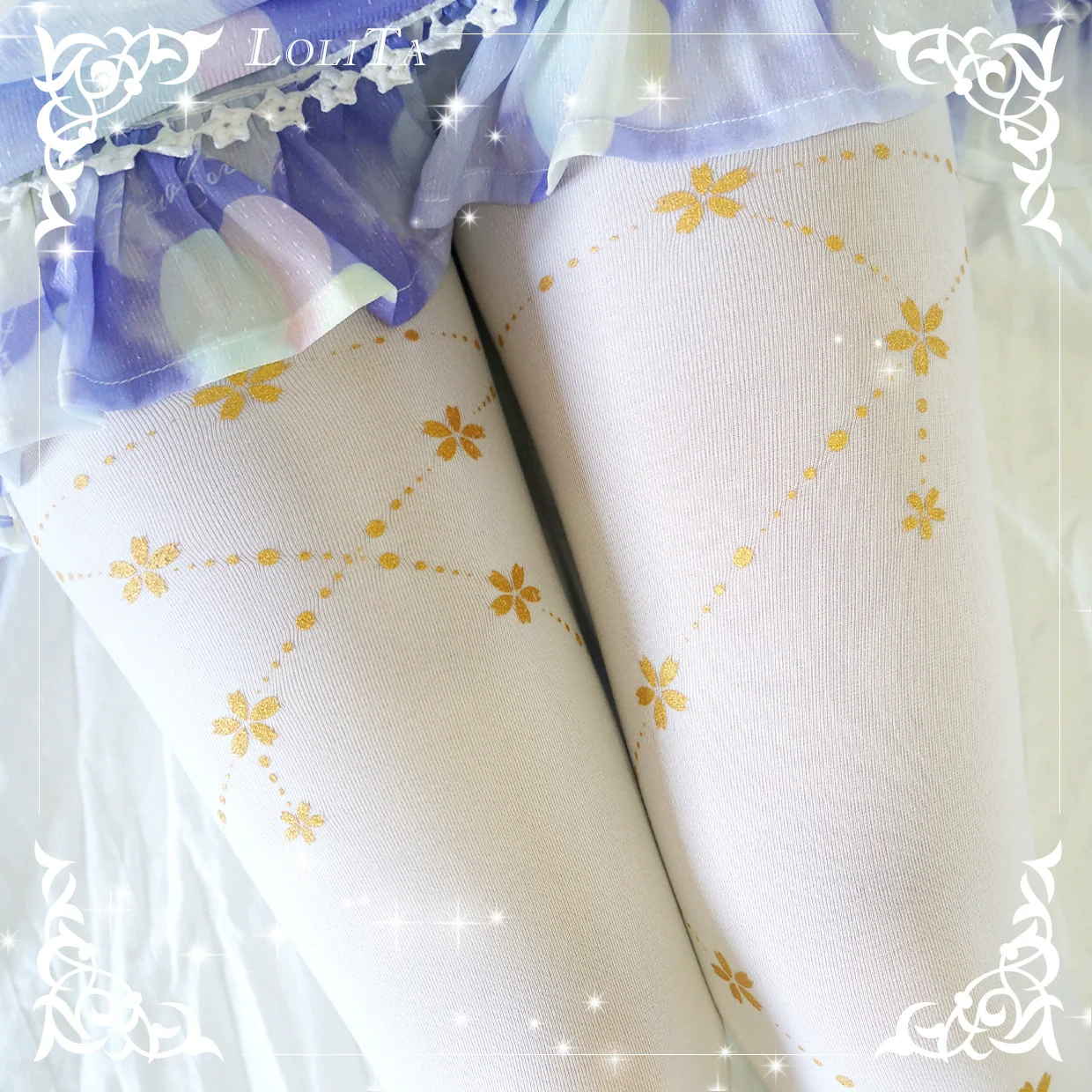 Wulala Mew - Kawaii Lolita Pantyhose Cute Print Lolita Stockings - Image 5
