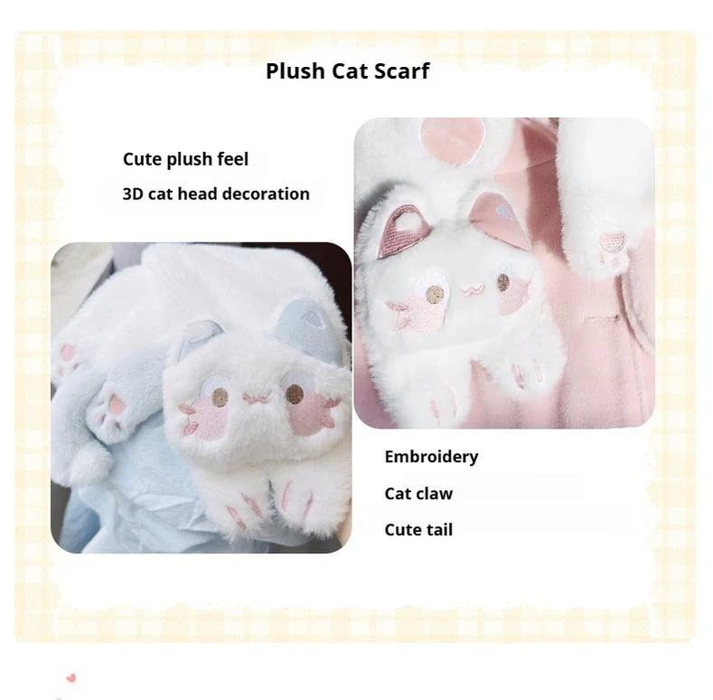 Calico Cat - Kawaii Lolita Plush Coat Lovely Warm Winter Coat - Image 19