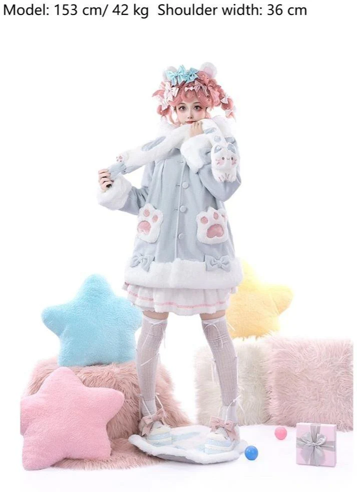 Calico Cat - Kawaii Lolita Plush Coat Lovely Warm Winter Coat - Image 7