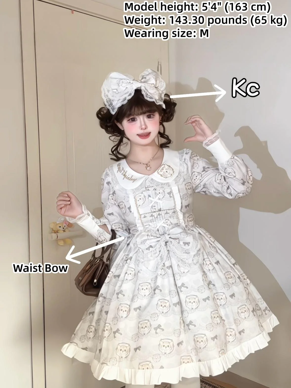 Tiger in Autumn - Kawaii Lolita OP Dress Set, Tiger Print - Image 5