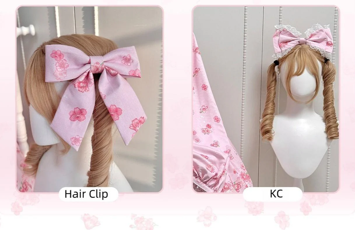 Sakura Bunny - Kawaii Lolita Sakura Print KC & Hair Clip - Image 7