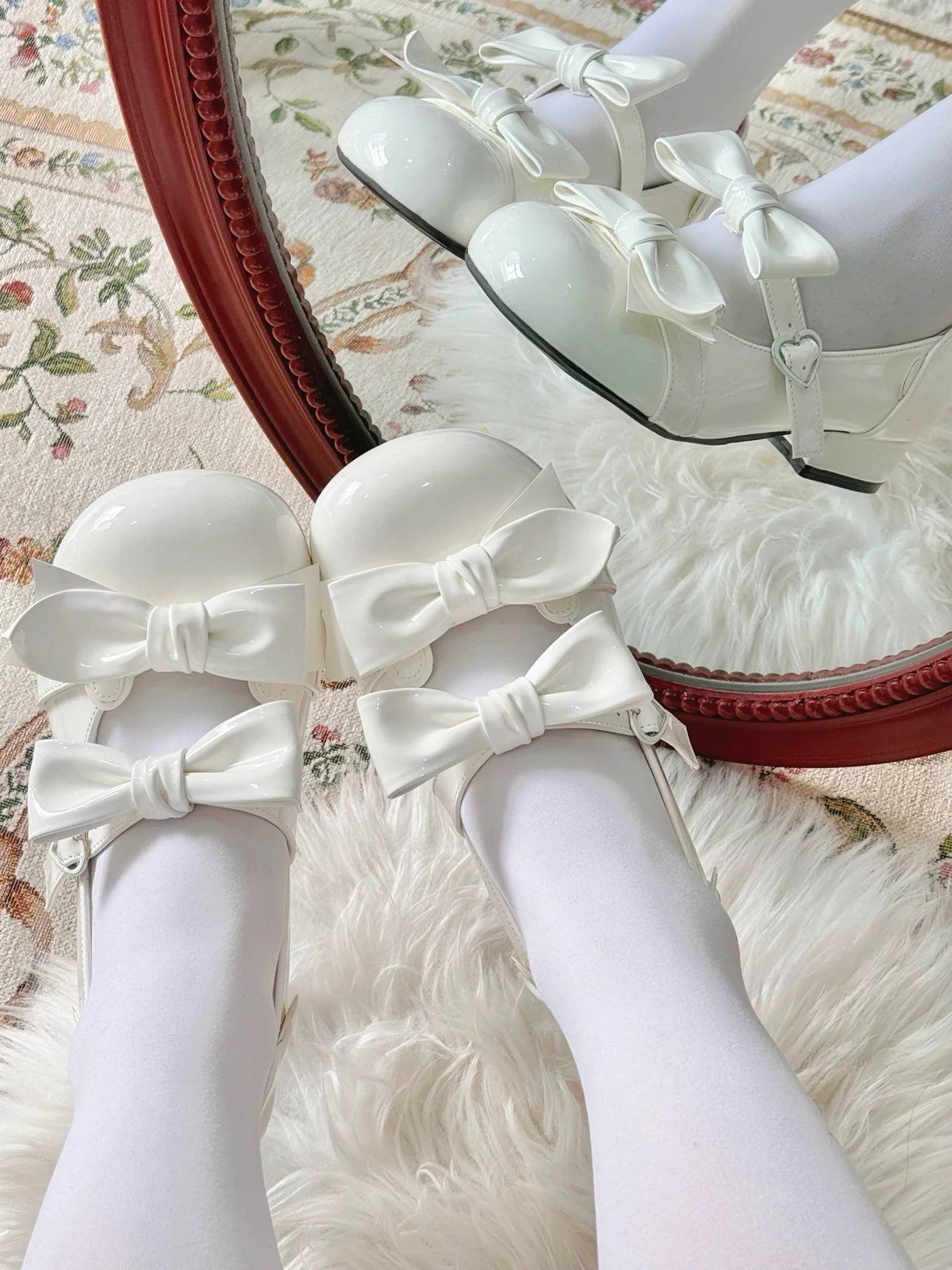 Beauty Bunny - Kawaii Lolita Shoes Low Heels Round Toe PU Shoes - Image 10