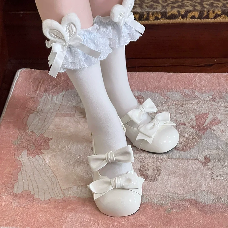 Beauty Bunny - Kawaii Lolita Shoes Low Heels Round Toe PU Shoes - Image 15