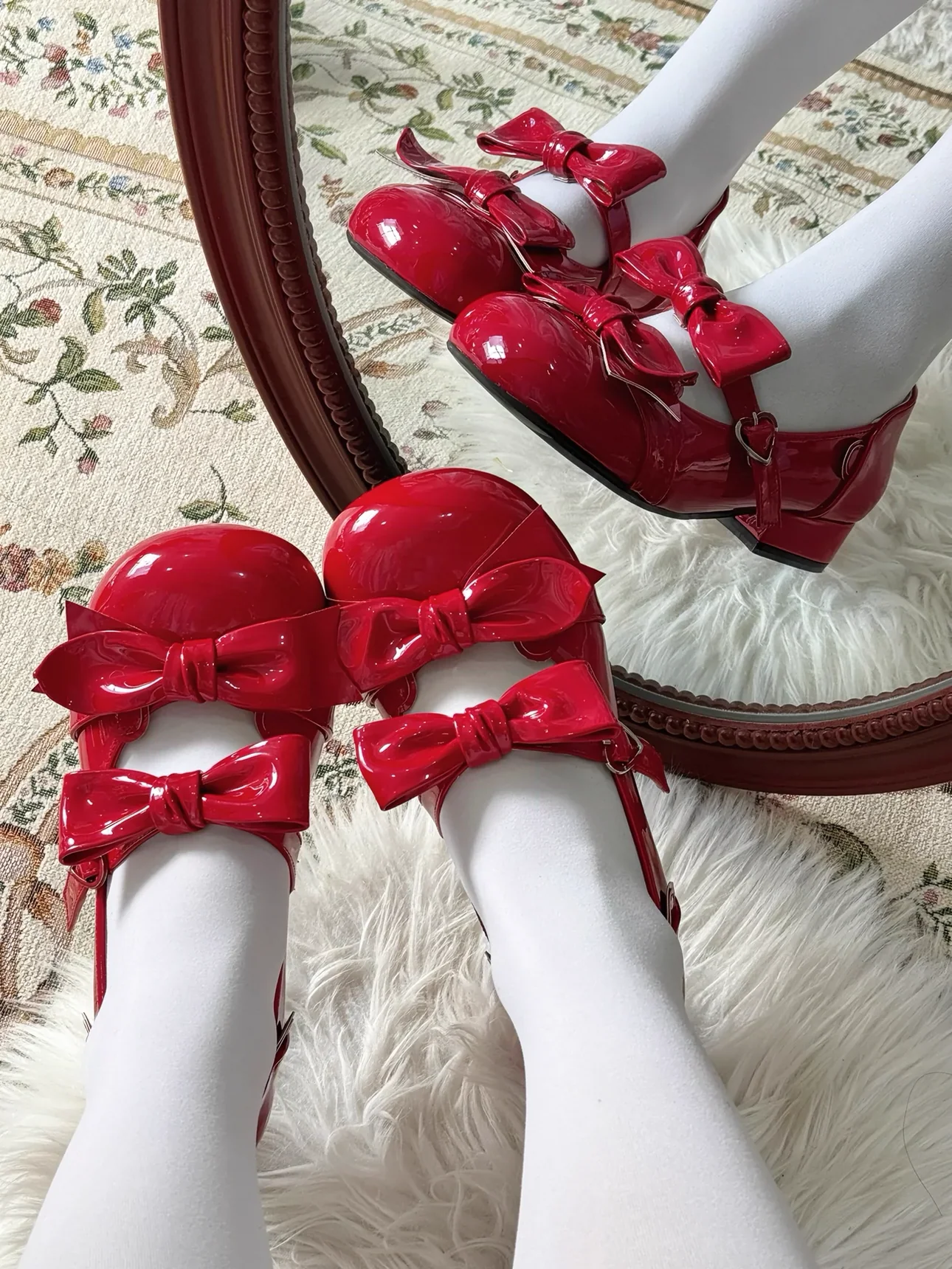 Beauty Bunny - Kawaii Lolita Shoes Low Heels Round Toe PU Shoes - Image 17