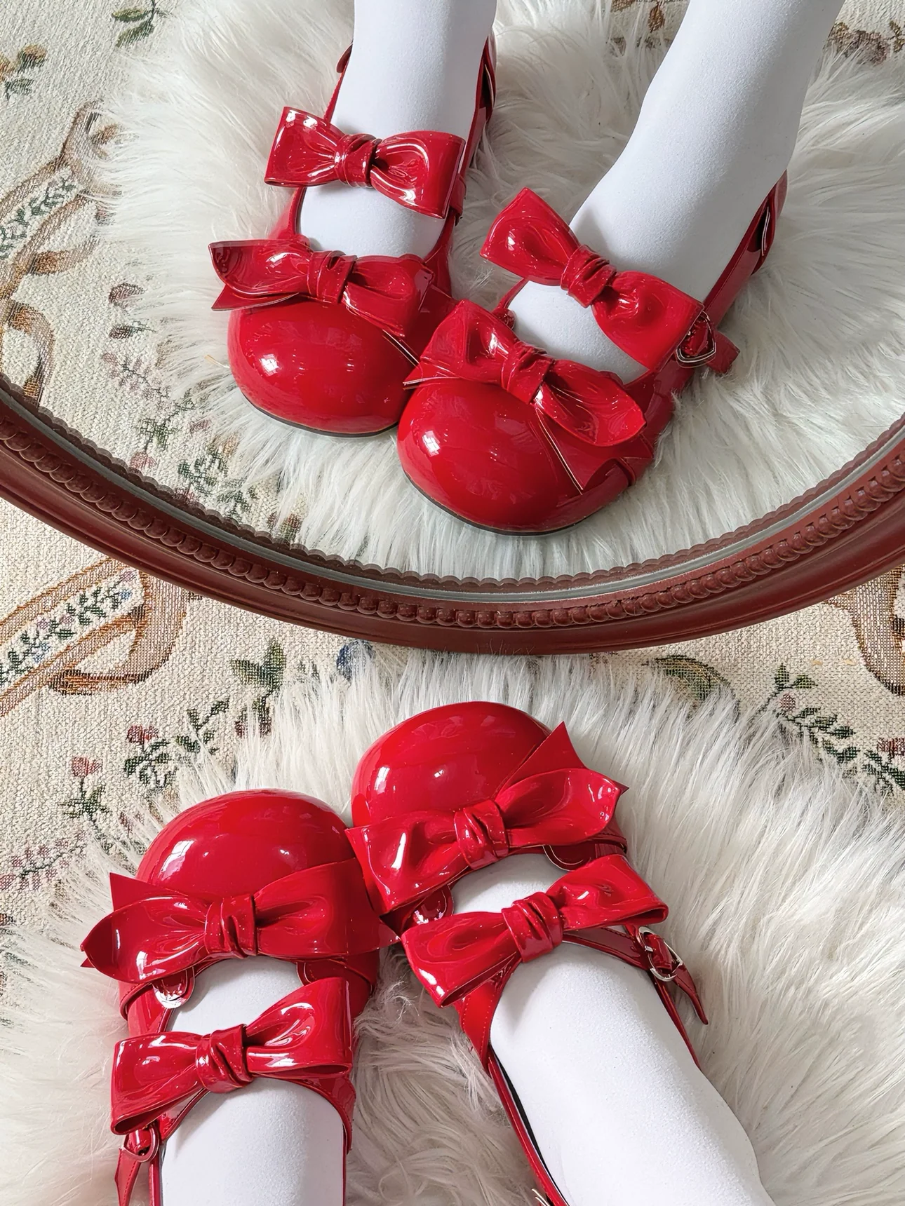 Beauty Bunny - Kawaii Lolita Shoes Low Heels Round Toe PU Shoes - Image 18