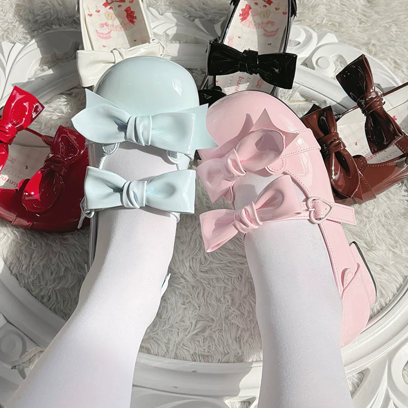 Beauty Bunny - Kawaii Lolita Shoes Low Heels Round Toe PU Shoes - Image 3
