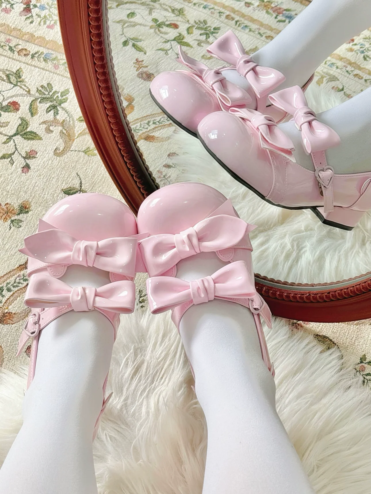 Beauty Bunny - Kawaii Lolita Shoes Low Heels Round Toe PU Shoes - Image 47