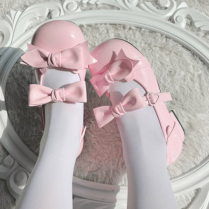 Beauty Bunny - Kawaii Lolita Shoes Low Heels Round Toe PU Shoes - Image 48
