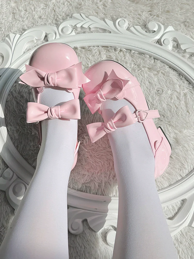 Beauty Bunny - Kawaii Lolita Shoes Low Heels Round Toe PU Shoes - Image 50