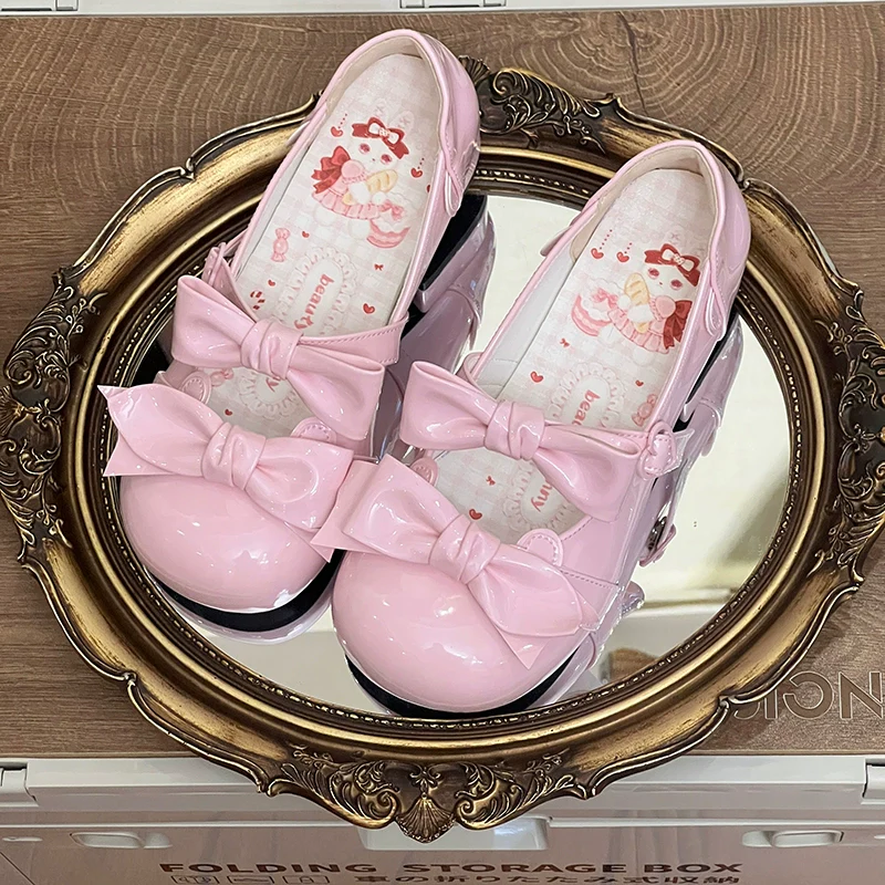 Beauty Bunny - Kawaii Lolita Shoes Low Heels Round Toe PU Shoes - Image 51