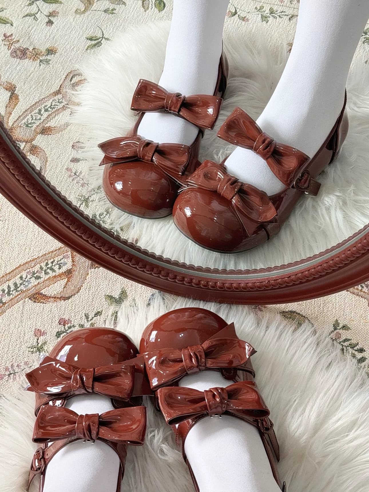 Beauty Bunny - Kawaii Lolita Shoes Low Heels Round Toe PU Shoes - Image 57