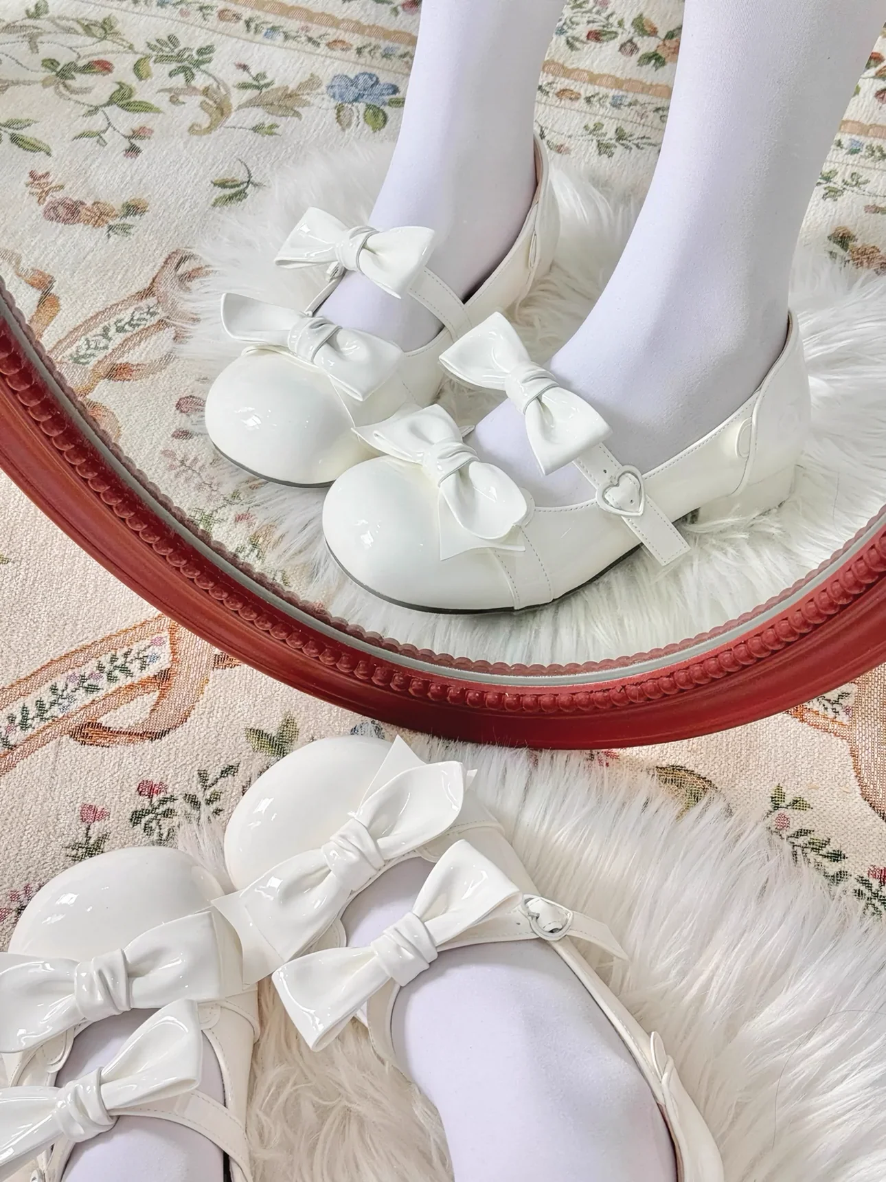 Beauty Bunny - Kawaii Lolita Shoes Low Heels Round Toe PU Shoes - Image 9