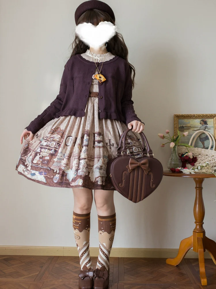 Kawaii Lolita Sweater Cardigan, Ruffled Lace Hem - Image 14
