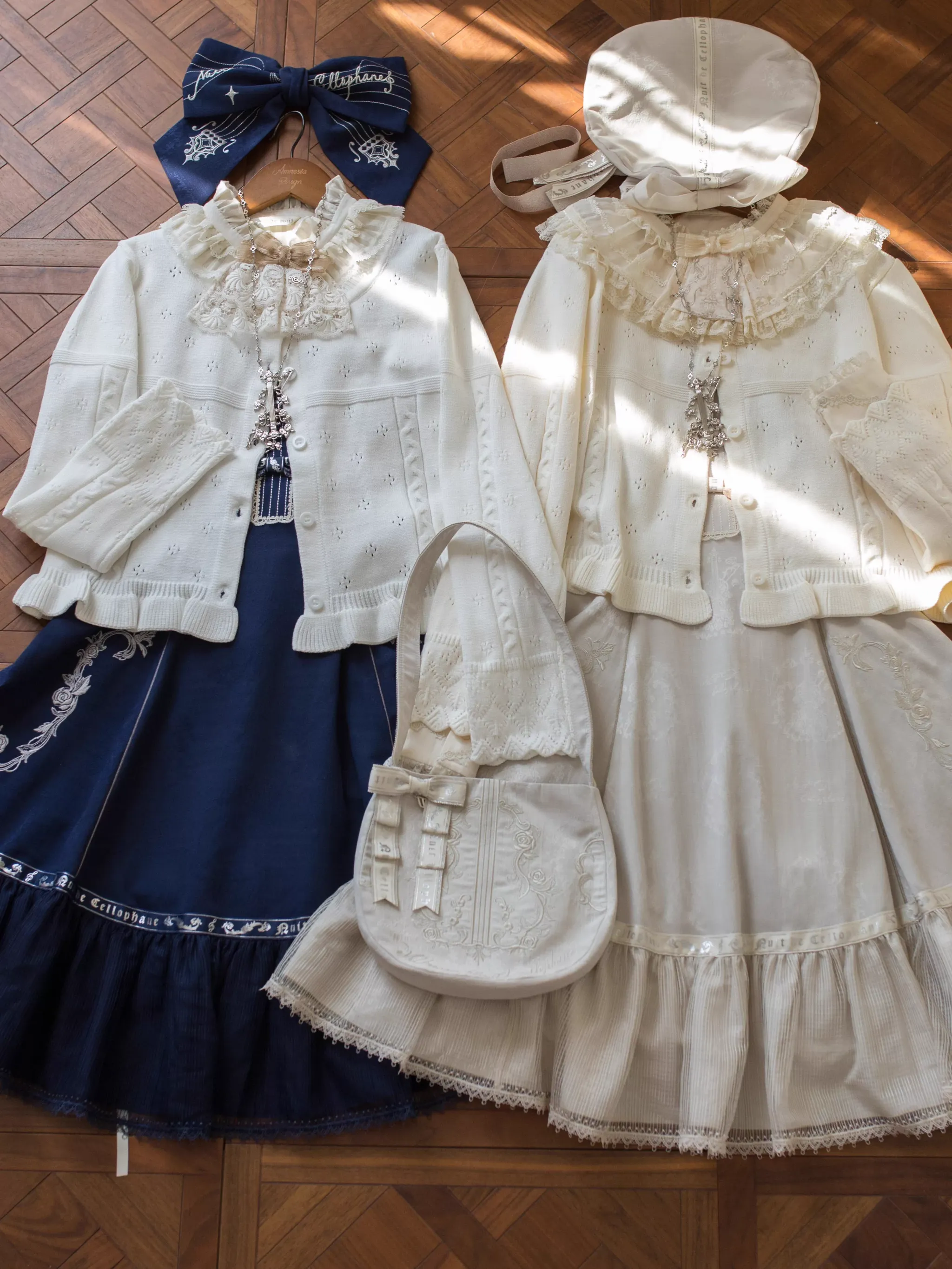 Kawaii Lolita Sweater Cardigan, Ruffled Lace Hem - Image 18