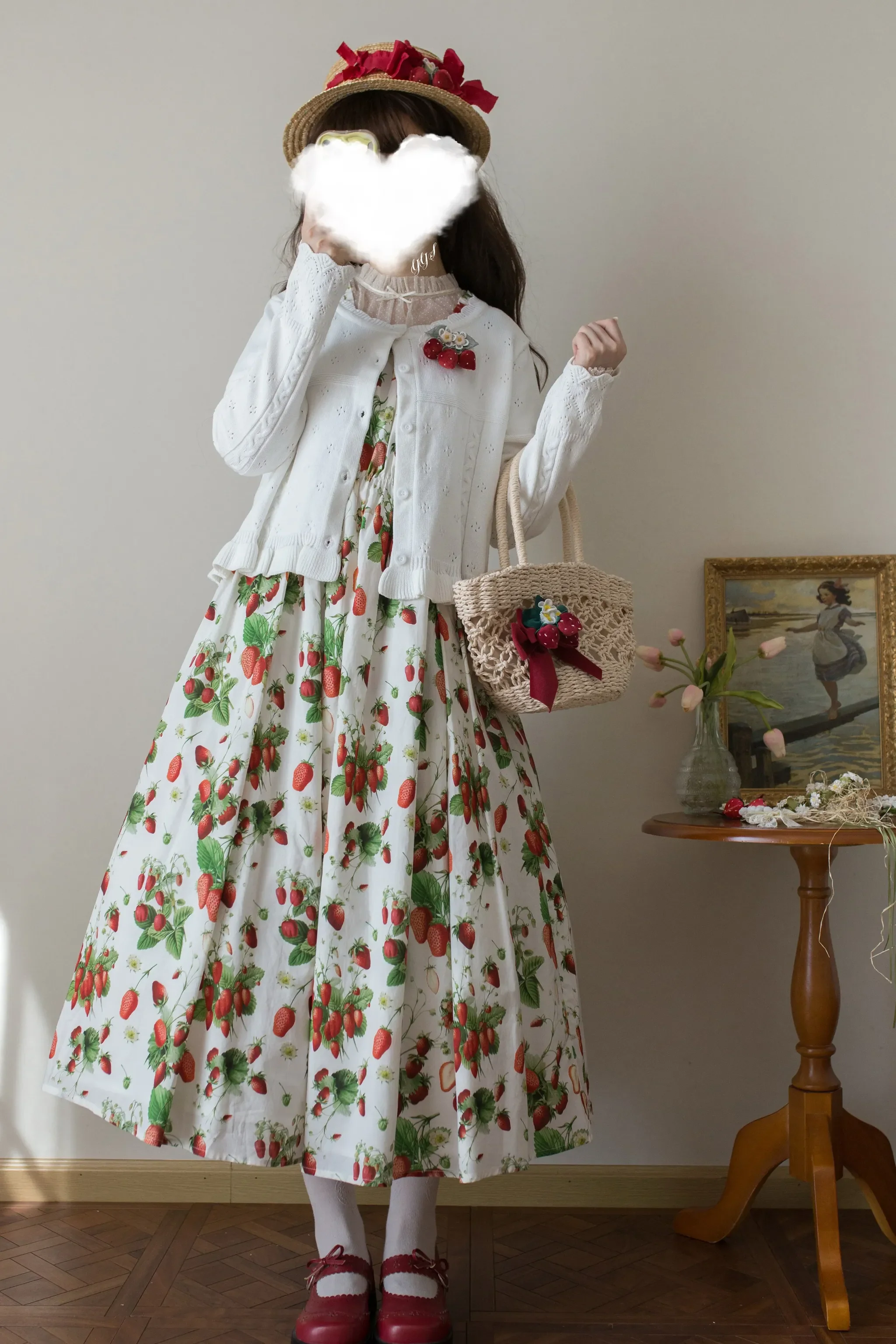 Kawaii Lolita Sweater Cardigan, Ruffled Lace Hem - Image 7