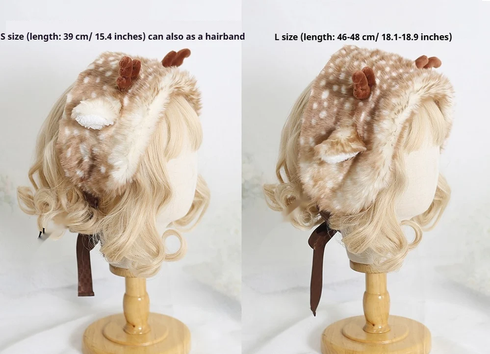 Xiaogui - Deer Spot - Kawaii Lolita Warmer Hat Japanese Sweet Deer Earmuff Hat - Image 9